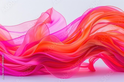 Abstract flowing ribbons in dynamic colors, abstract design, energetic flow photo