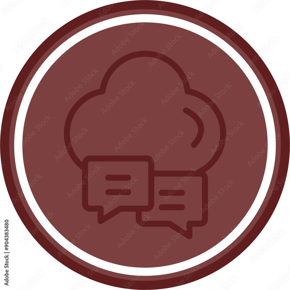 Cloud Messaging Vector Line Double Circle Maroon Cloud Messaging Vector Line Double Circle Maroon