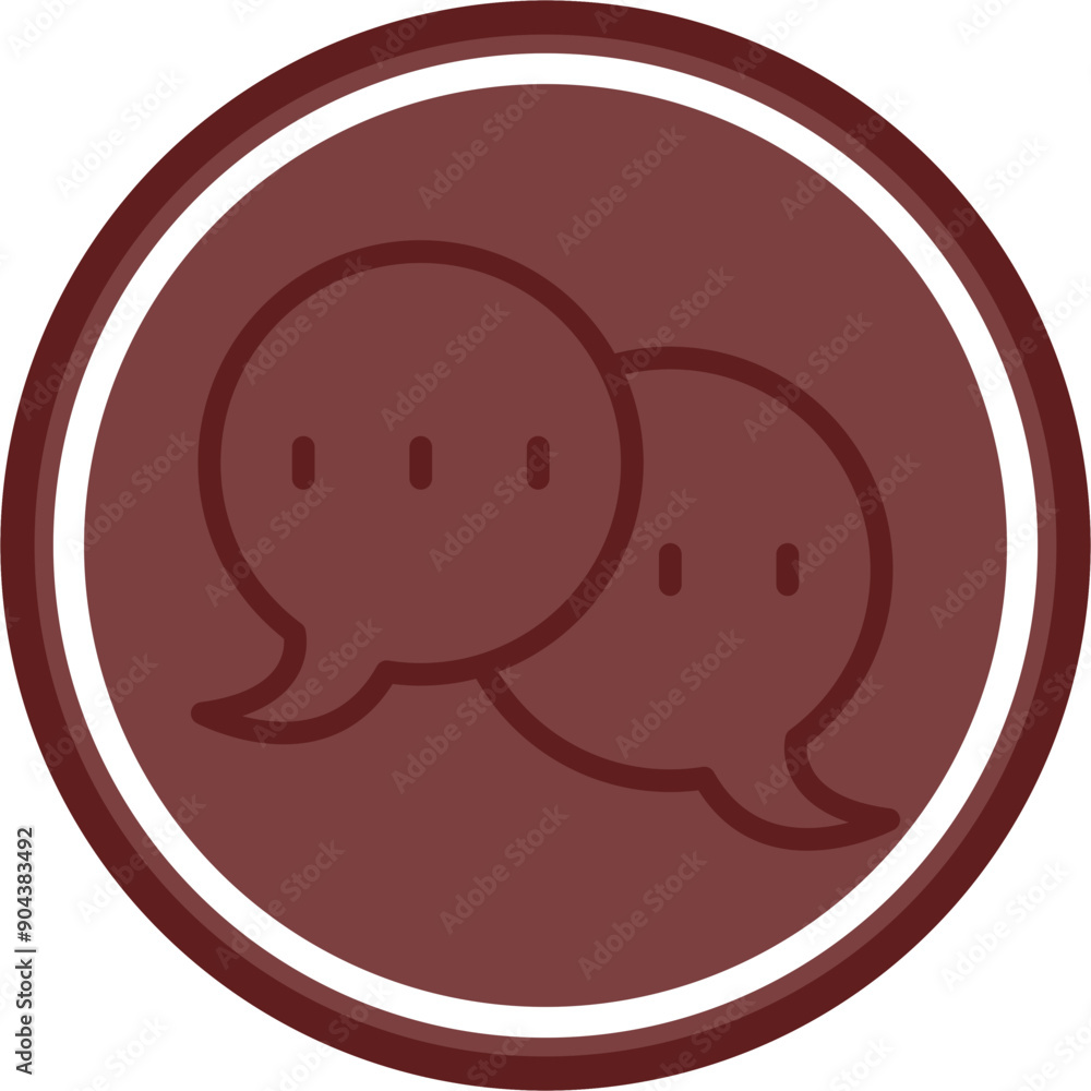Fototapeta premium Comment Vector Line Double Circle Maroon