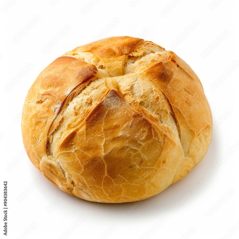 Medium shot of Sweet bread bun, isolated on a white background, bright and vivid tonality Medium shot of Sweet bread bun, isolated on a white background, bright and vivid tonality