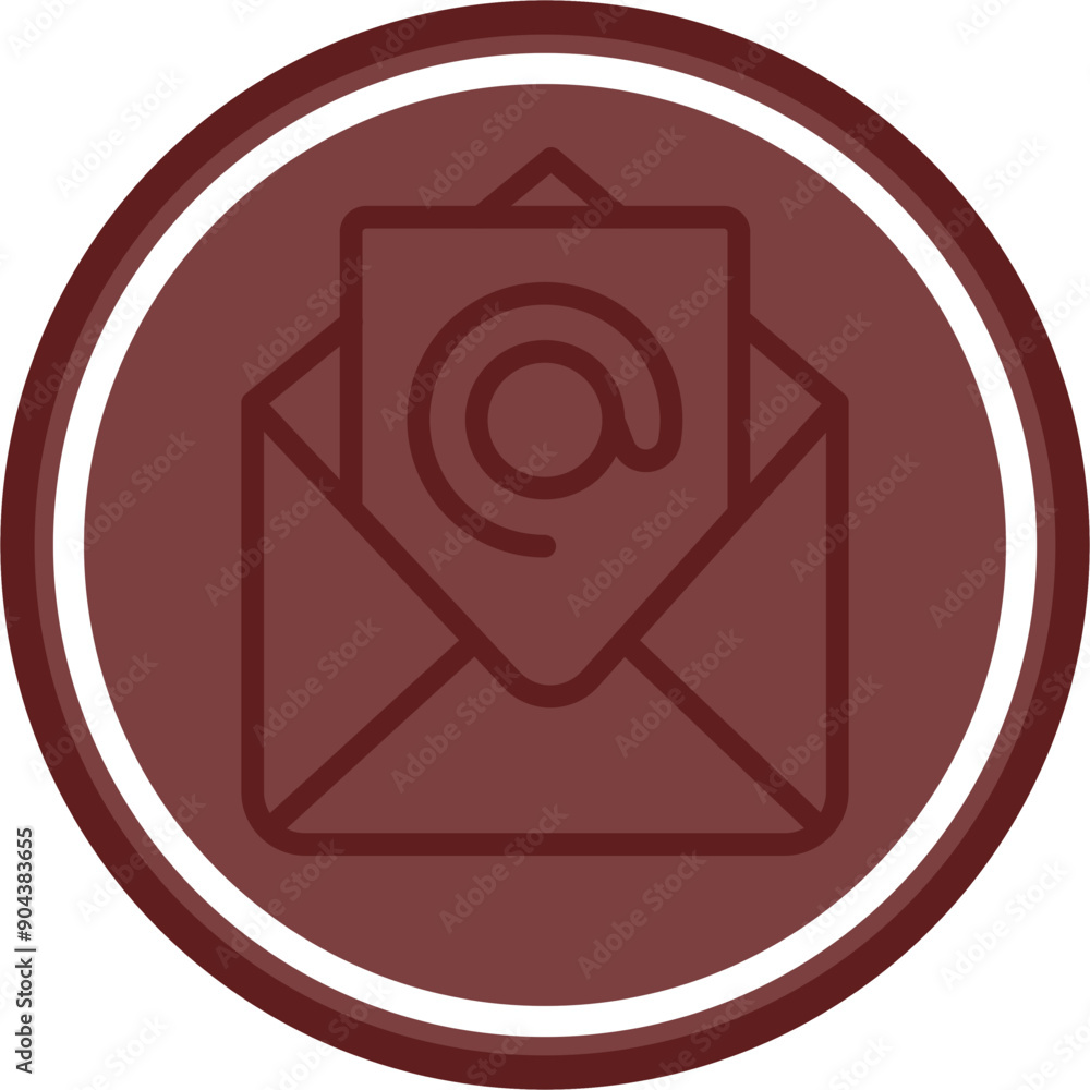 Mail Vector Line Double Circle Maroon Mail Vector Line Double Circle Maroon