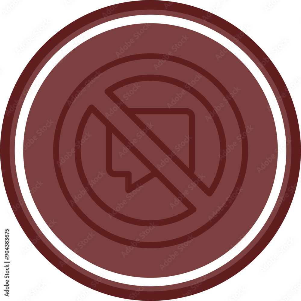 No Message Vector Line Double Circle Maroon No Message Vector Line Double Circle Maroon