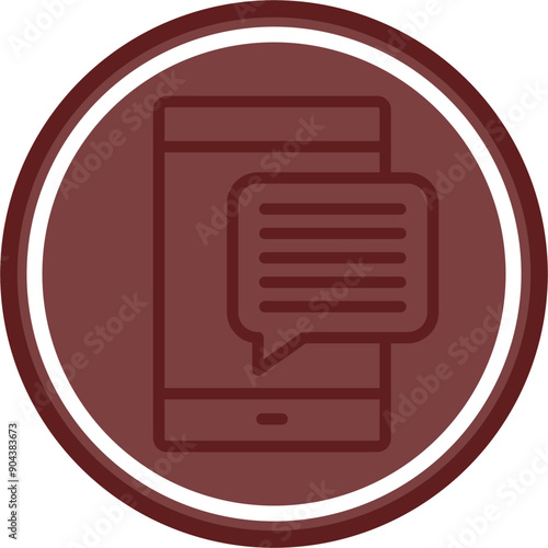 Messages Vector Line Double Circle Maroon