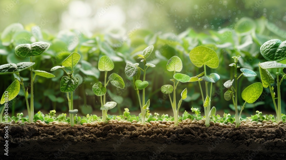 Visualization of Plant-Based Protein Growth: From Seeds to Mature Soy and Lentil Plants Visualization of Plant-Based Protein Growth: From Seeds to Mature Soy and Lentil Plants