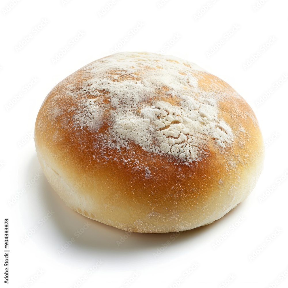 Medium shot of Sweet bread bun, isolated on a white background, bright and vivid tonality Medium shot of Sweet bread bun, isolated on a white background, bright and vivid tonality