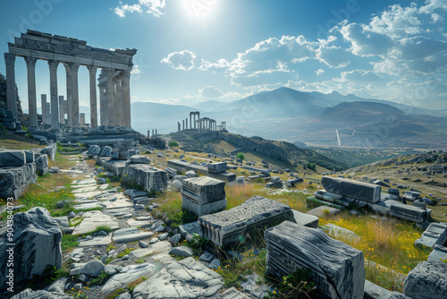 Ancient Greek city of Pergamon. photo