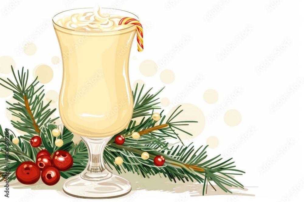 Frothy and creamy eggnog flowing over the brim of a holiday glass Illustration on a clear white background --ar 3:2 --style raw Job ID: b28de742-3c80-40aa-b8c7-5336758fbcca Frothy and creamy eggnog flowing over the brim of a holiday glass Illustration on a clear white background --ar 3:2 --style raw Job ID: b28de742-3c80-40aa-b8c7-5336758fbcca