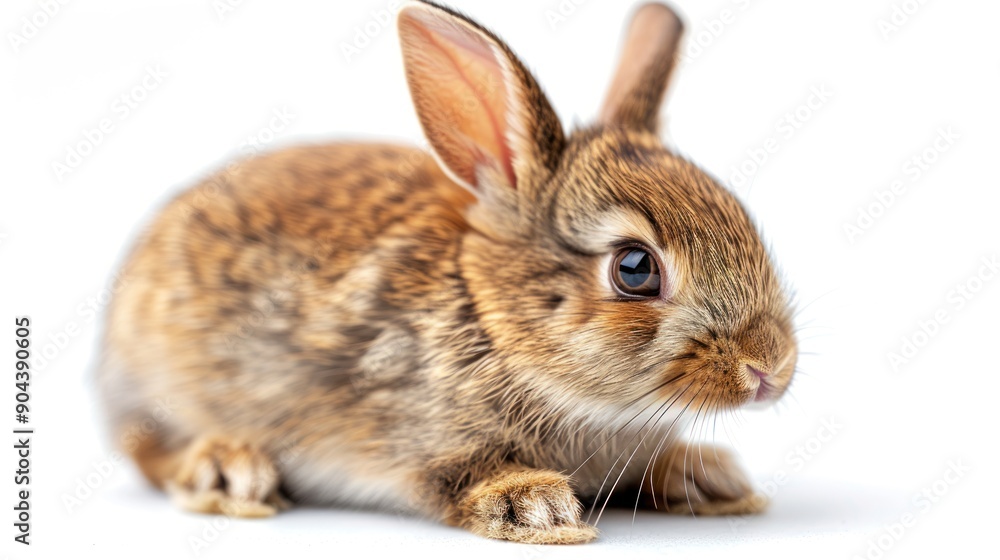 Fototapeta premium Close-up Portrait of a Cute Brown Rabbit