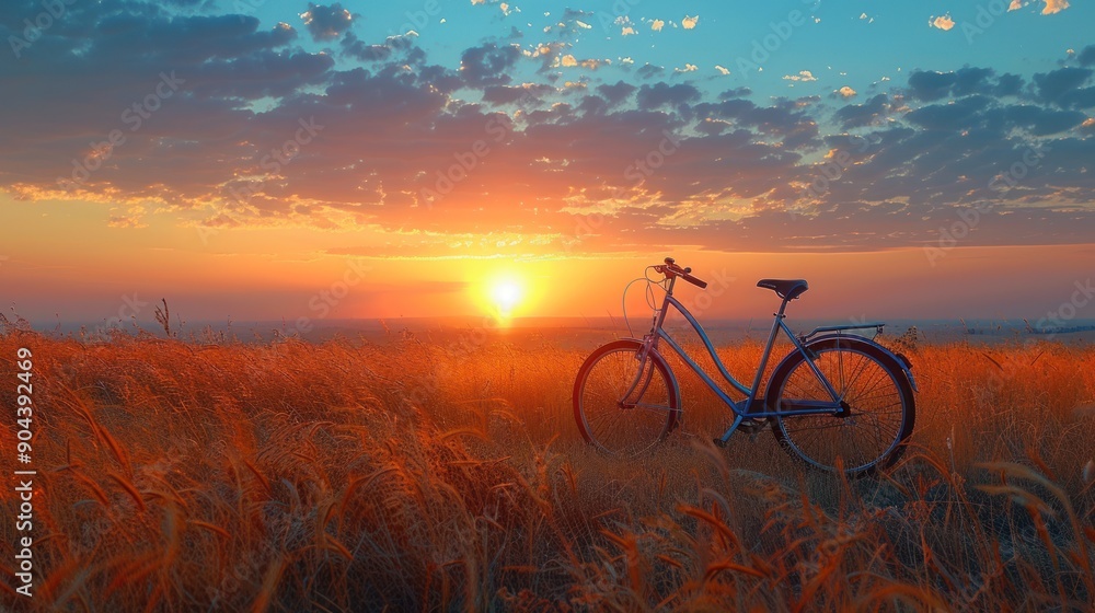 Obraz premium Bike at Sunset