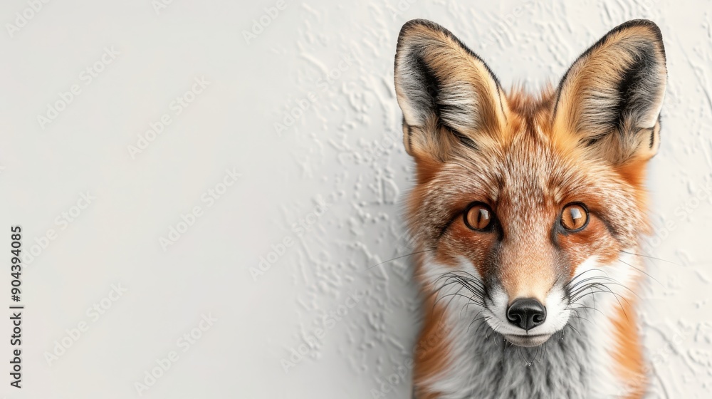 A close-up of a majestic fox with striking fur and expressive eyes, showcasing its beauty against a textured wall. A close-up of a majestic fox with striking fur and expressive eyes, showcasing its beauty against a textured wall.