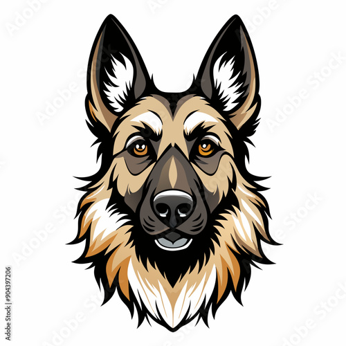 german shepherd dog isolated on white