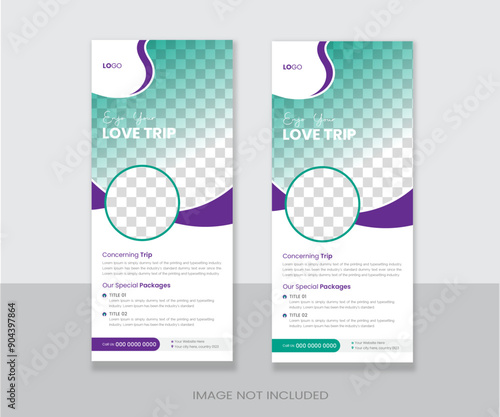 Travel business agency modern x stand rollup, pullup or signage banner design vector template