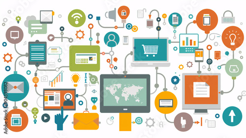 Wallpaper Mural Modern Business in the Digital Age Technology, Connectivity, and Innovation Torontodigital.ca