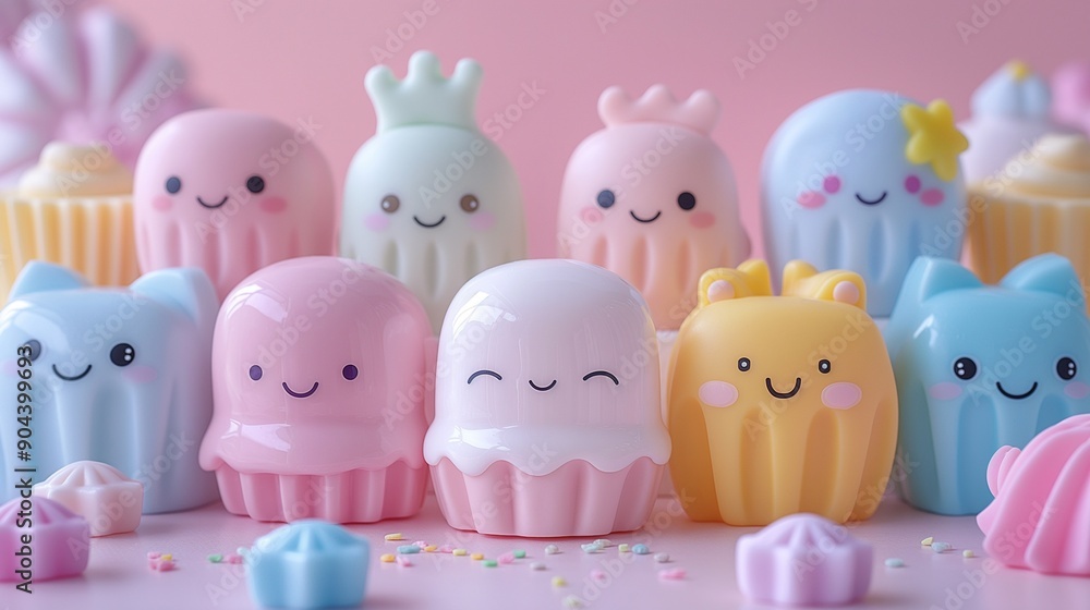 cute candy characters in pastel colors cute candy characters in pastel colors