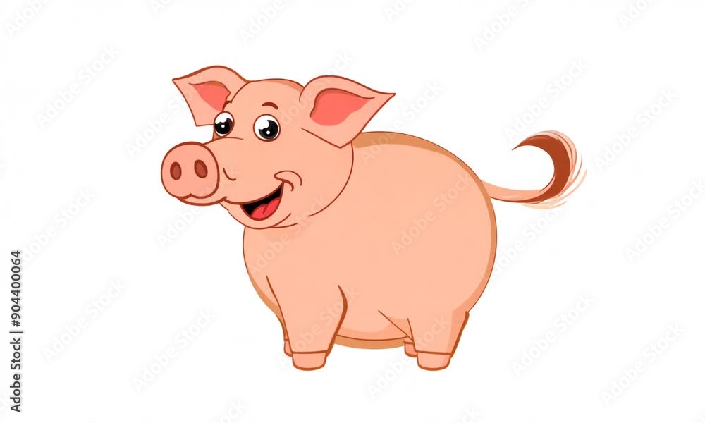 Cute cartoon pig isolated on white background. Vector illustration Cute cartoon pig isolated on white background. Vector illustration