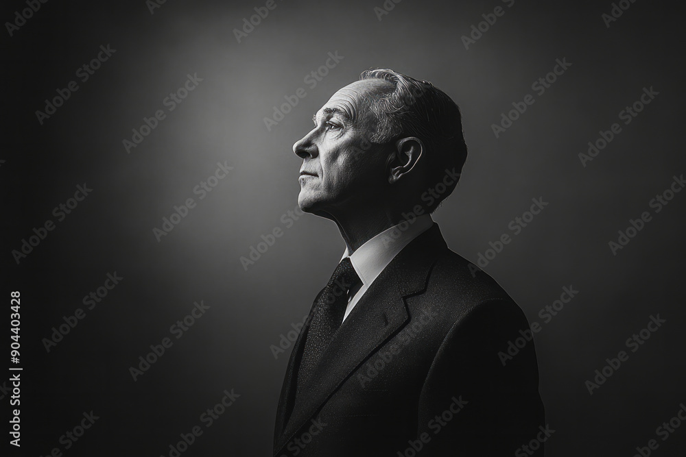 Minimalist image of a distinguished gentleman in a tailored suit, set against a plain, elegant backdrop, Minimalist image of a distinguished gentleman in a tailored suit, set against a plain, elegant backdrop,