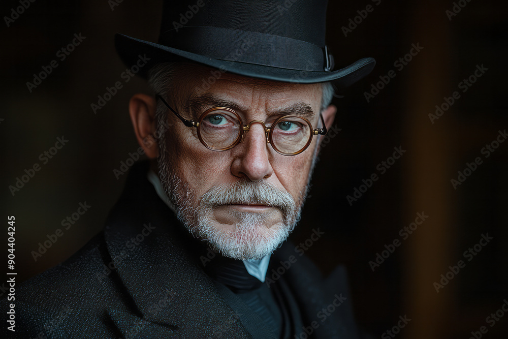 Elegant representation of a gentleman with a monocle, set against a simple, sophisticated backdrop, Elegant representation of a gentleman with a monocle, set against a simple, sophisticated backdrop,