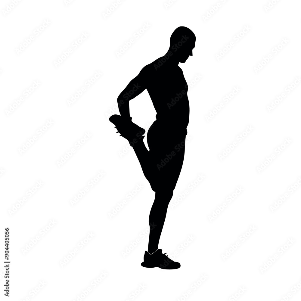 a man holding leg with hand vector silhuette, isolated white background a man holding leg with hand vector silhuette, isolated white background