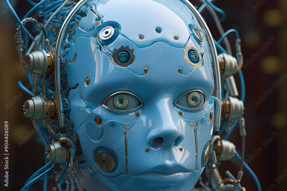 Cyborg or digitally improved human. Artificial intelligence and technology concept with advanced woman. Cyborg or digitally improved human. Artificial intelligence and technology concept with advanced woman.