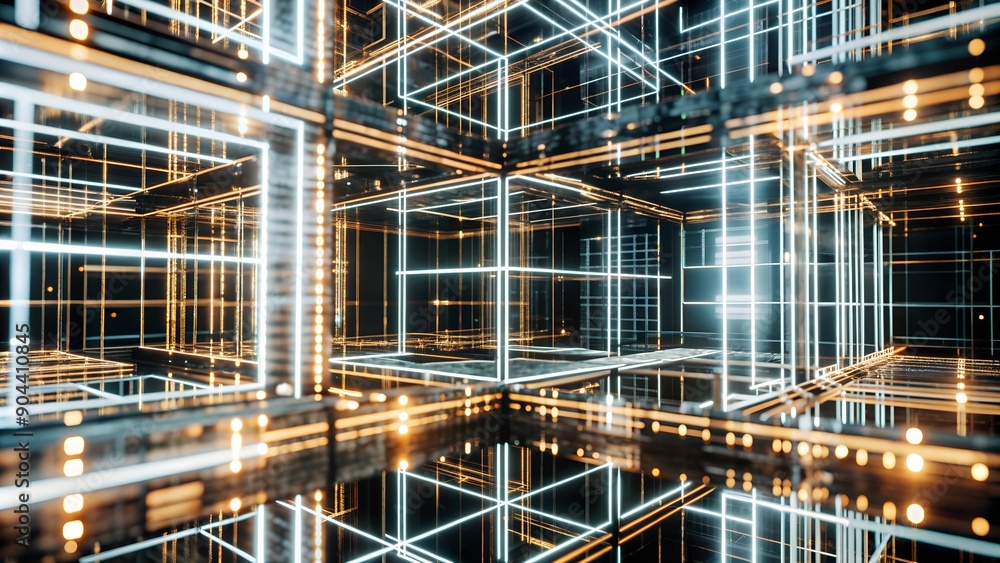 Neon Laser Beam Background in Vibrant and Futuristic Style Neon Laser Beam Background in Vibrant and Futuristic Style
