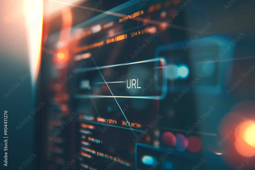 URL interface on computer monitor, web development, coding, digital design, online navigation URL interface on computer monitor, web development, coding, digital design, online navigation