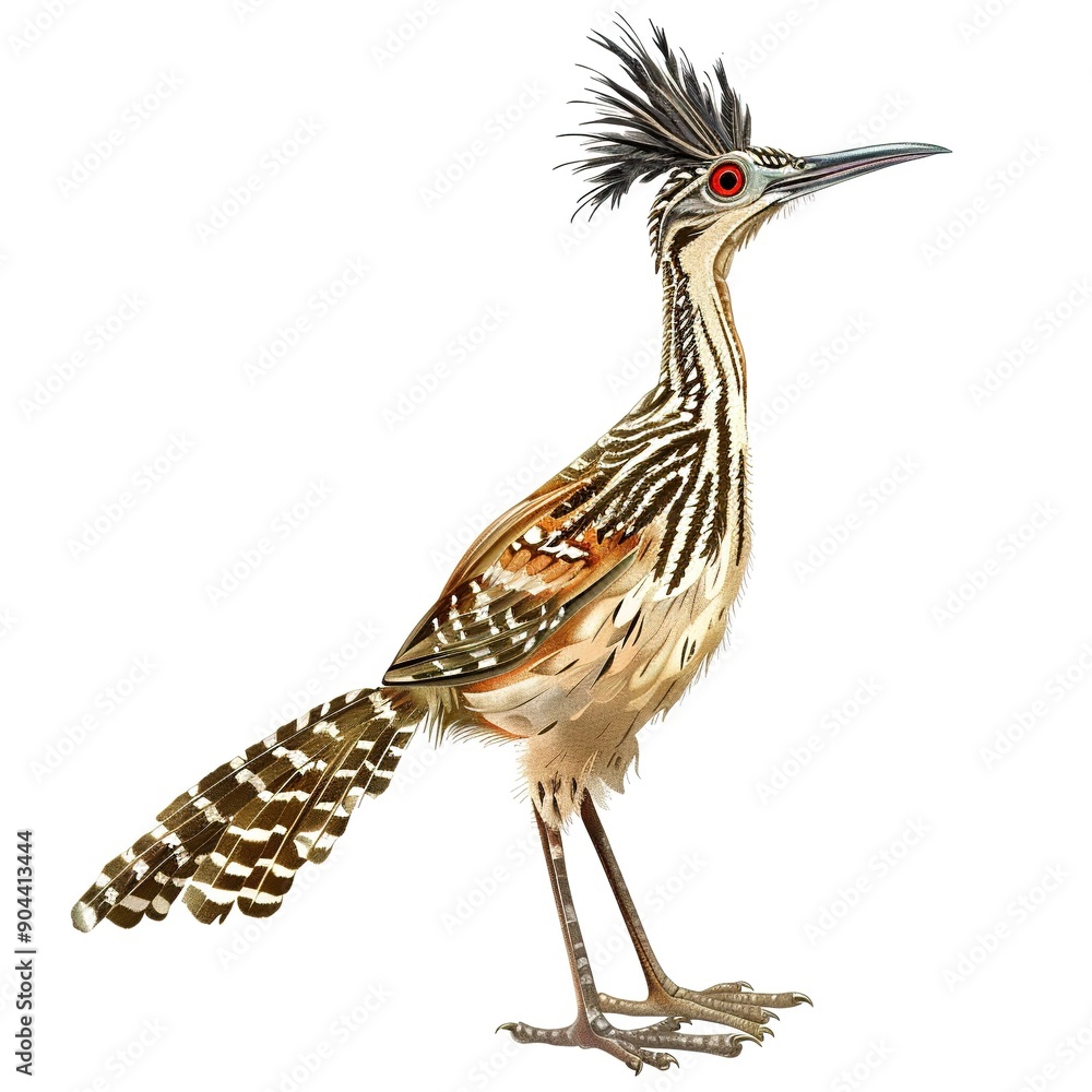 Obraz premium Roadrunner Vintage Revival animal fashion cartoon isolated whitebackground 16:9
