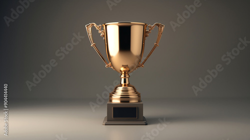 Close-up of a golden trophy cup with two handles on a dark background, symbolizing success and achievement.