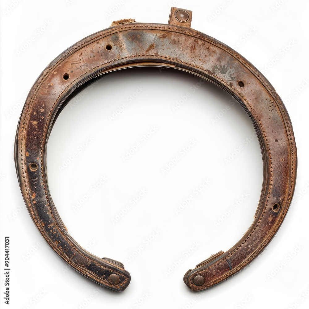 Medium shot of horseshoe, isolated on a white background, bright tonality, Medium shot of horseshoe, isolated on a white background, bright tonality,