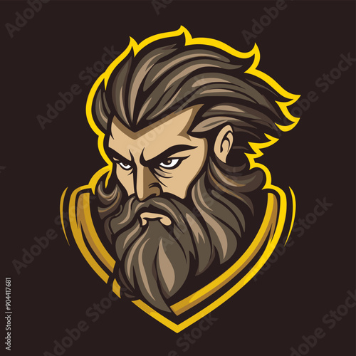 Zeus vector mascot logo design with modern illustration concept style for badge, emblem and tshirt printing. Zeus illustration for sport and esport team logotype. Zeus sticker