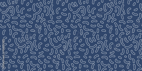 The blue background and minimalistic texture are reminiscent of primitive life forms. Vector blue white texture with minimal ornament.