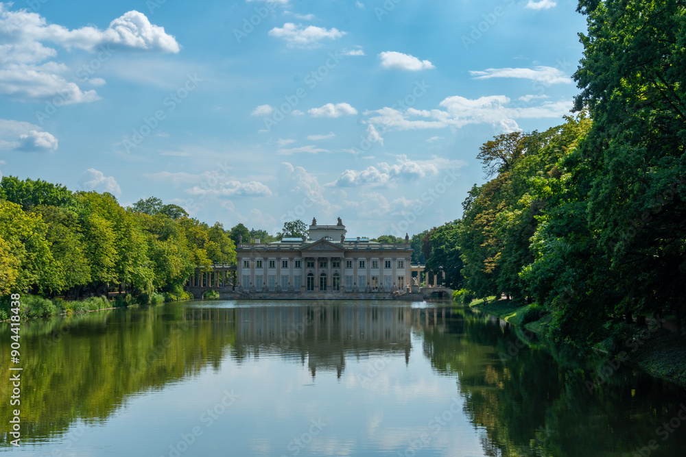 Palace on the Isle in Lazienki Park in summer in Warsaw, Poland Palace on the Isle in Lazienki Park in summer in Warsaw, Poland