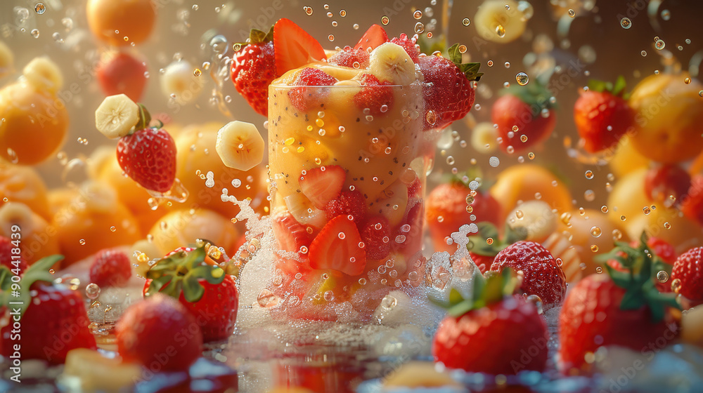 Vibrant fruit salad featuring fresh ingredients, beautifully presented for healthy eating. Vibrant fruit salad featuring fresh ingredients, beautifully presented for healthy eating.