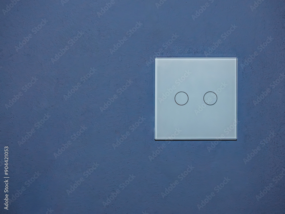 touch light switch on minimalistic blue wall touch light switch on minimalistic blue wall