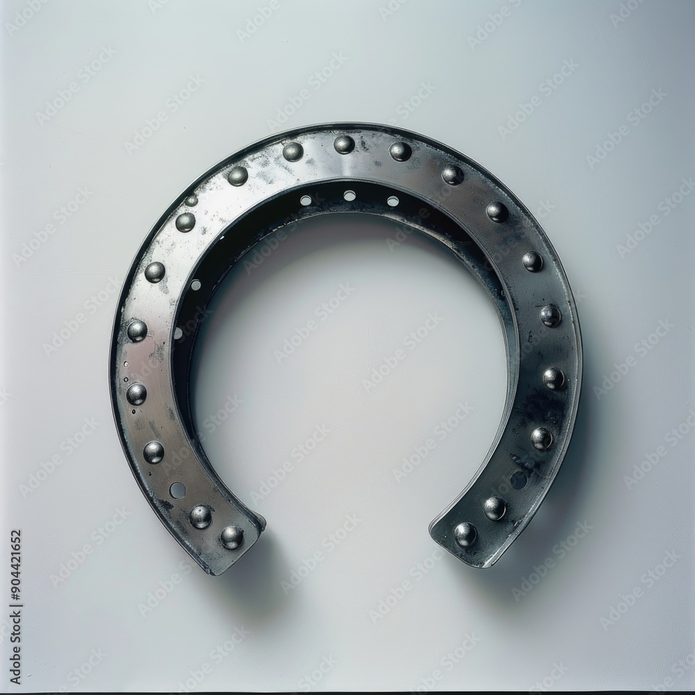 Medium shot of horseshoe, isolated on a white background, bright tonality, Medium shot of horseshoe, isolated on a white background, bright tonality,