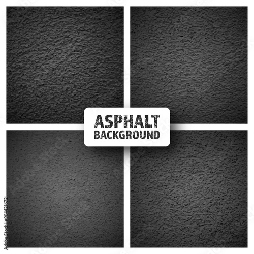 Asphalt road texture, concrete highway surface. Pattern with grainy structure, grunge stone background. Vector illustration