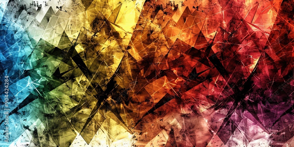 An abstract painting with a blend of dark and bright colors An abstract painting with a blend of dark and bright colors