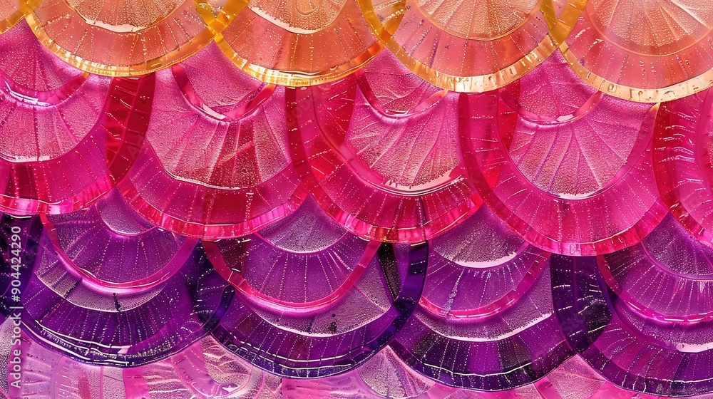 Φωτογραφία A cluster of pink and purple umbrellas atop a mound of similar-colored umbrell