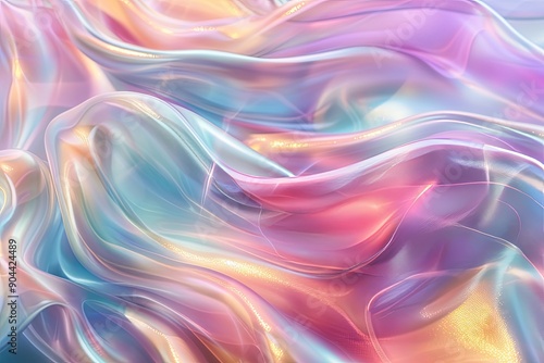 Wallpaper Mural Light pastel background of various holographic shapes and waves Torontodigital.ca