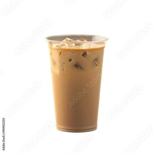 Wallpaper Mural Iced Latte Coffee: A Refreshing Beverage of Milk and Coffee in a Plastic Cup on a transparent background Torontodigital.ca