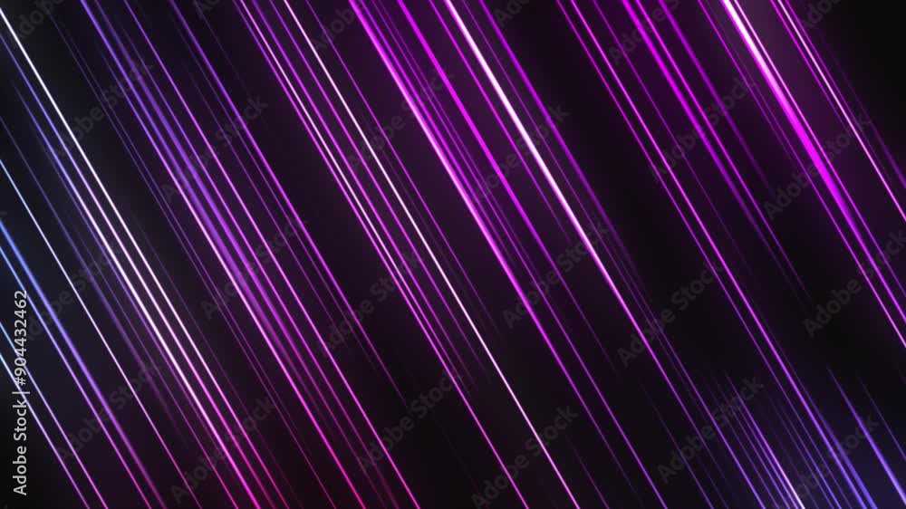 Diagonal, glowing lines in pink, purple, and white on a black background. Suitable for backgrounds, banners, and abstract designs. Diagonal, glowing lines in pink, purple, and white on a black background. Suitable for backgrounds, banners, and abstract designs.