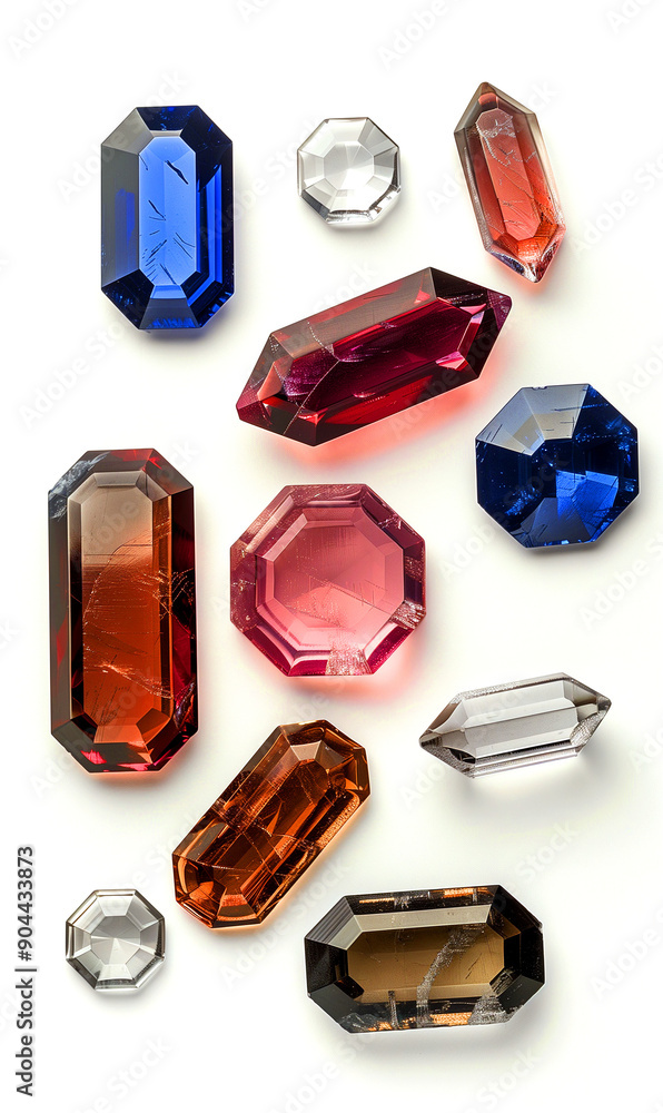 colorful collection of cut and uncut gemstones colorful collection of cut and uncut gemstones