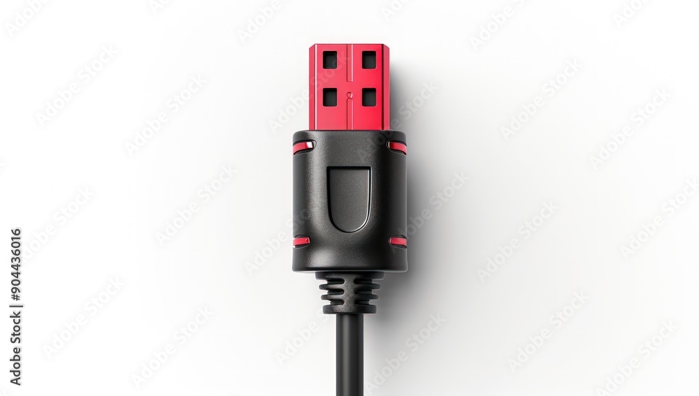 Black color charging cable, white background. Black color charging cable, white background.