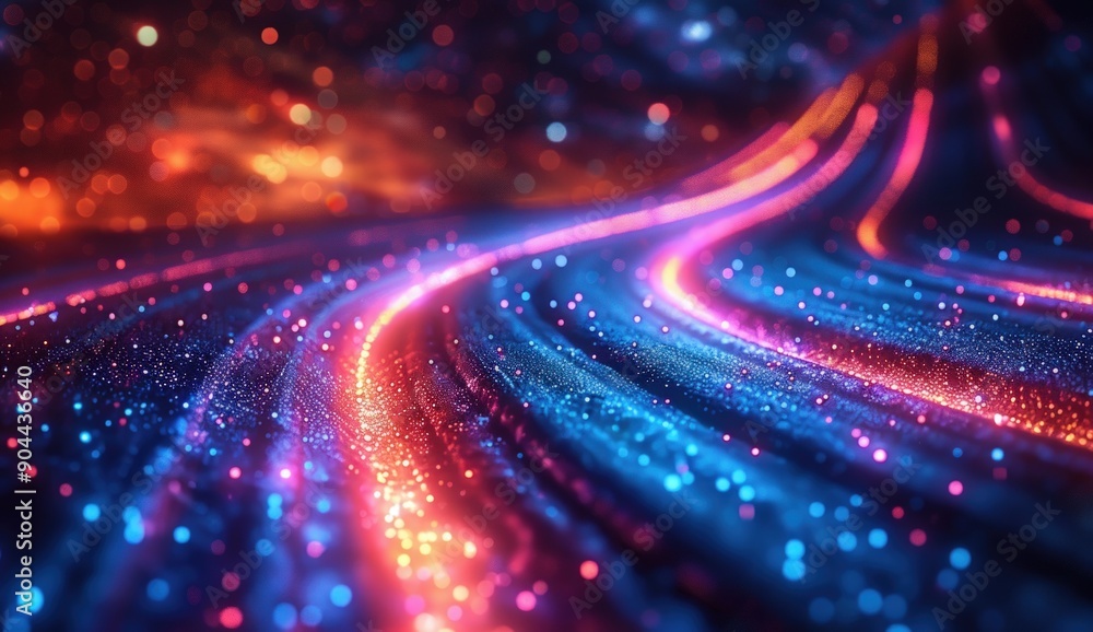 Blue glowing lines on dark background with speed motion blur. Blue glowing lines on dark background with speed motion blur.