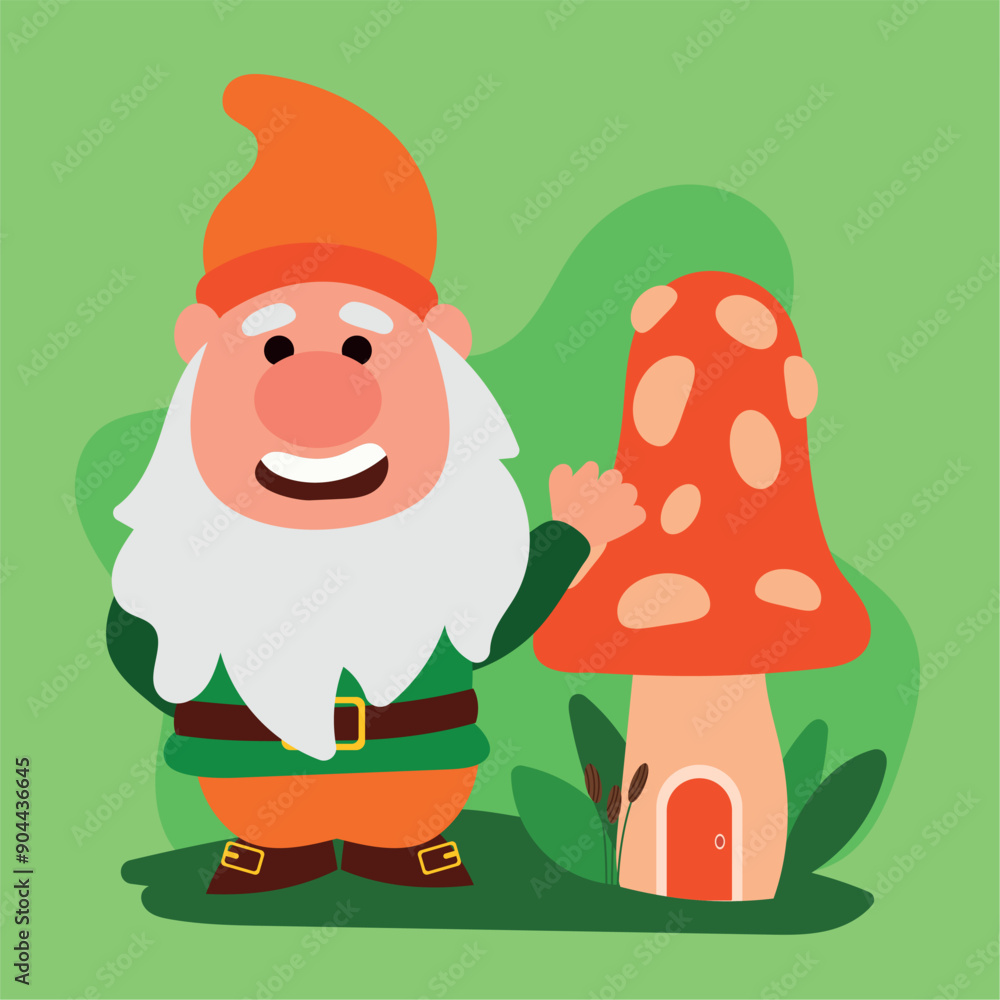 Garden gnome cartoon character Vector Garden gnome cartoon character Vector