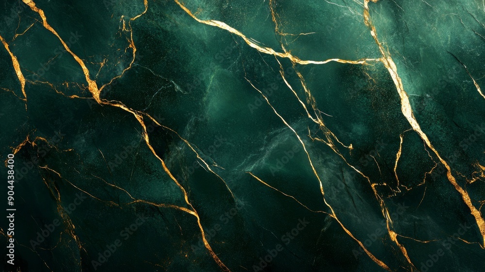 Green marble abstract background with golden lines Green marble abstract background with golden lines