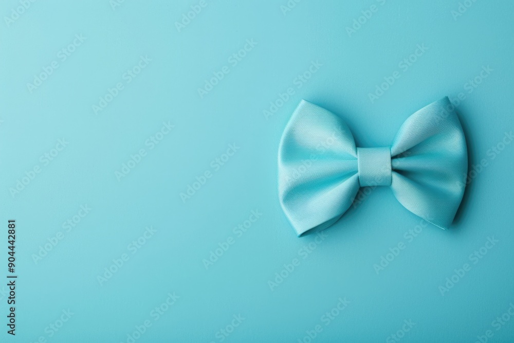 A blue bow tie sitting on a blue background, perfect for business or creative uses A blue bow tie sitting on a blue background, perfect for business or creative uses