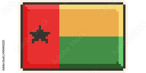 Guinea Bissau, african flag pixel art, retro 8 bit game style