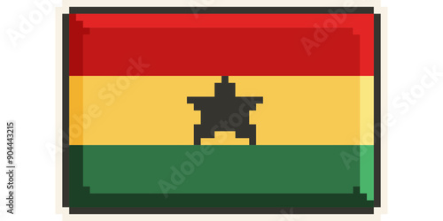 Ghana, african flag pixel art, retro 8 bit game style