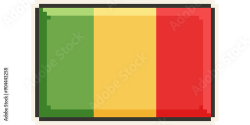 mali, african flag pixel art, retro 8 bit game style