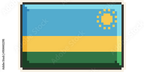 rwanda, african flag pixel art, retro 8 bit game style